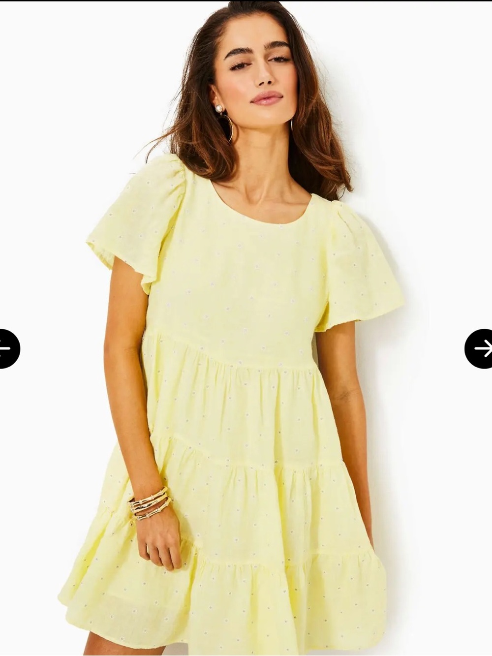 Lilly Pulitzer NWT Yellow Daisy Embroidered Linen Dress Women’s Size M - Picture 5 of 5